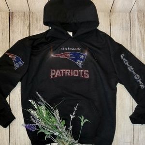 New Rhinestone New England Patriots Hoodie all szs